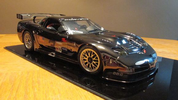 GMP 1/12 scale C5-R in black chrome. Made specially for the Corvette Racing team members only 36 of these were made. This one is serial #0009.