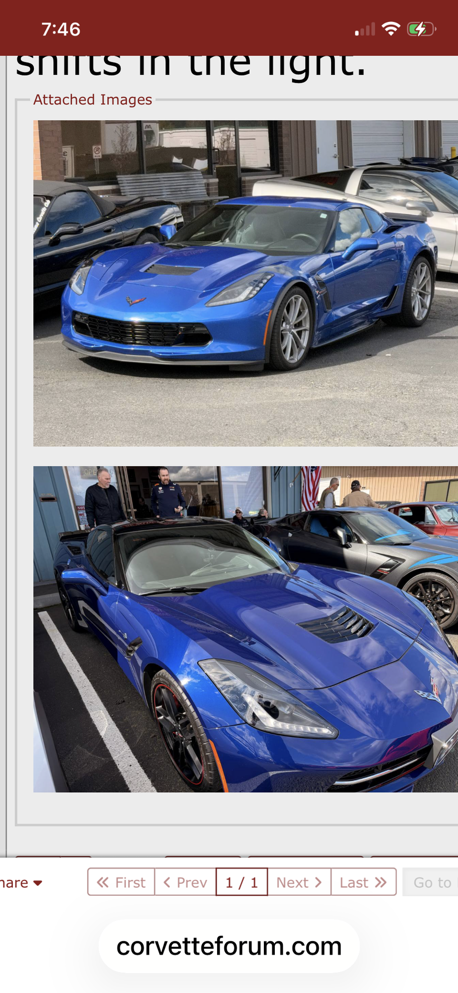 The top picture is Elkhart Lake Blue and the bottom picture is Admiral Blue. Admiral Blue seems to look darker or lighter depending on how the light or shadows hit it.  So does Elkhart Lake Blue. Admiral Blue to me always seemed to have a little purple in it