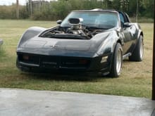 New to forum.just signed up.anyway my 79 was a l82 triple black car at birth.got a upgrade.388 stroked 6 inch rod sbc with 144 weiand blower.in process now of total new interior just did body mounts and suspension.