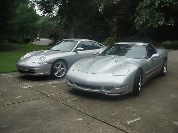04 Porsche Carrera (325 HP, 3150 lbs, great build quality and materials) and '02 ZO6 after all mods: drove like stock but had exactly twice its stock power when dynoed (704 RWHP, 3219 lbs, great built engine but otherwise build quality and materials were pretty poor).