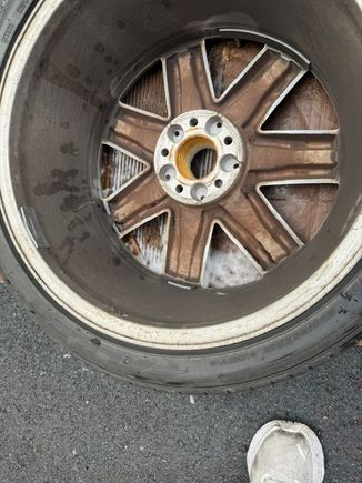 Before - this even shows the rust that was spun-off onto the spokes