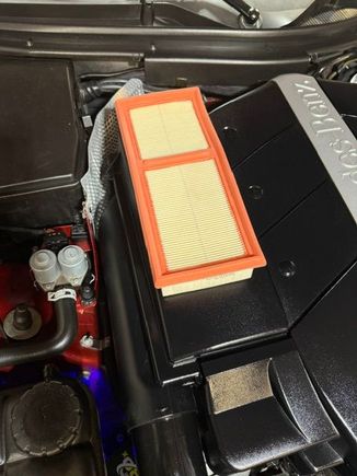 Surprisingly big difference in size of filters and their installation chambers.  One wonders why they went with all the smaller parts to begin with, including the throttle body.