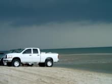 On the beach at Orgen Inlet NC. with a storm brewing