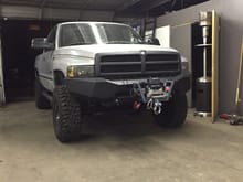 My custom bumper, winch cradle, and 12k synthetic rope smittybilt