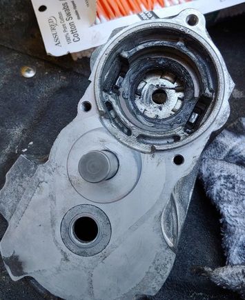 Disassembled lower section of starter gear reduction housing