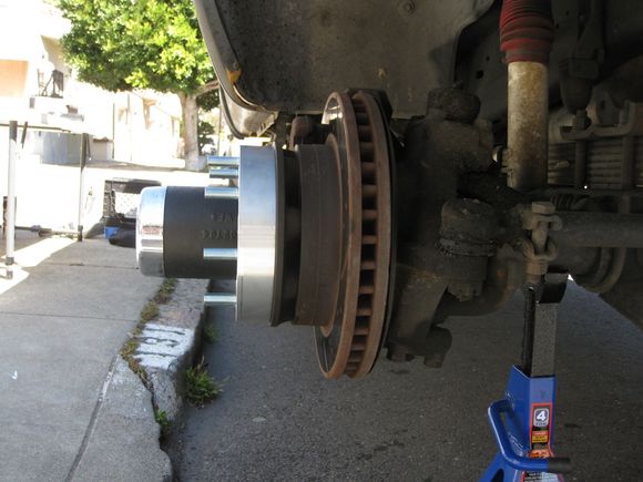Custom wheel spacers to move the Pro Comps out a bit more