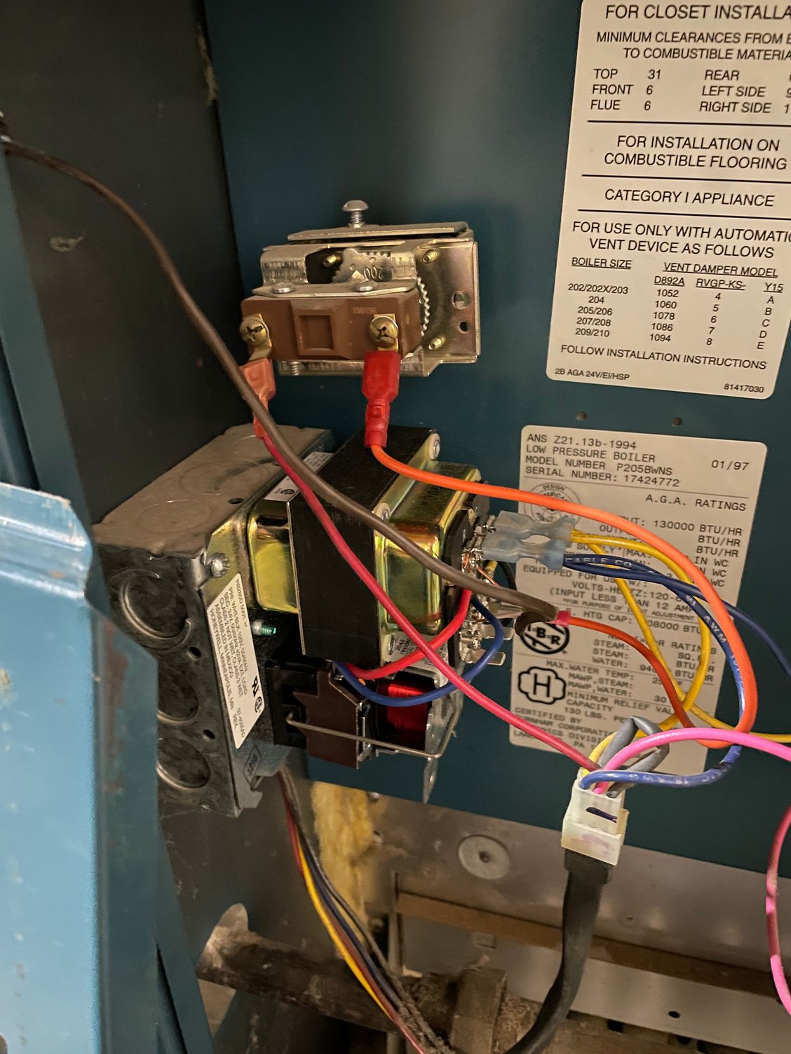 1996 Burnham furnace rapidly clicking relay
