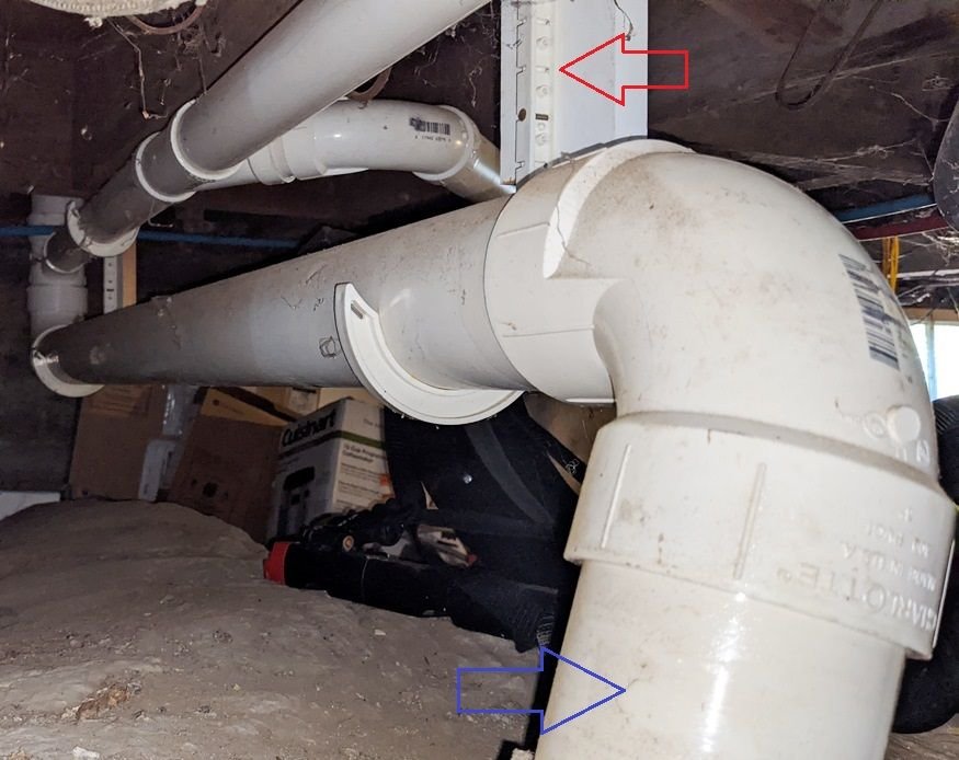 Downstairs toilet takes multiple flushes to get it all down