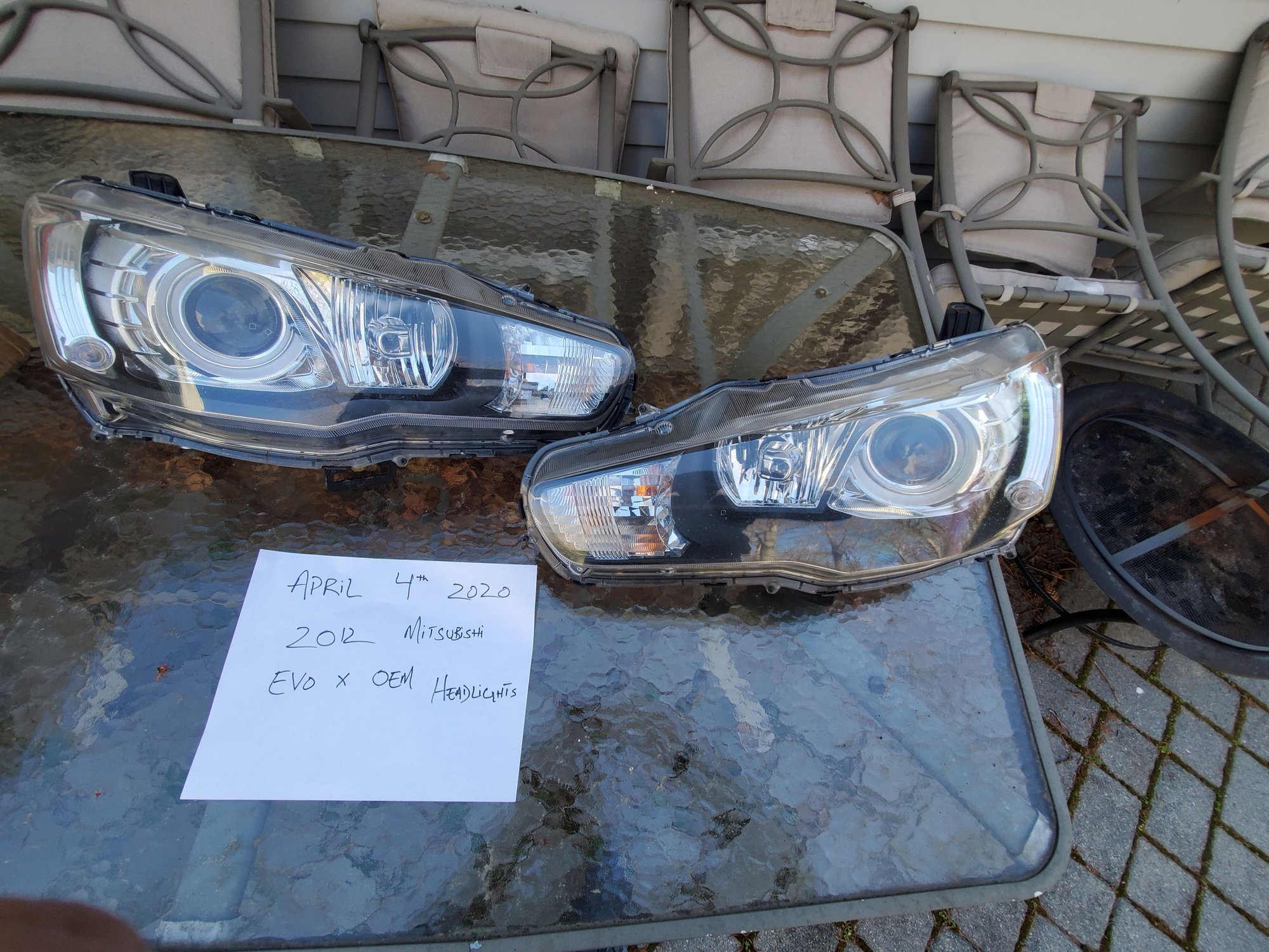 Lights - 2012 Evo X OEM Headlights - Used - 2012 Mitsubishi Lancer Evolution - Mount Sinai, NY 11766, United States