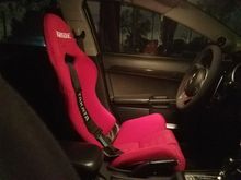 red bride with alcantara steering wheel
