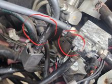 Nipple from black plug solenoid that is open