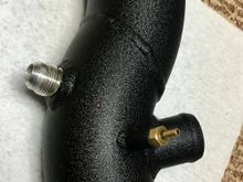 Installed little brass hose barb fitting. 