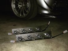 Two Evo 8 COP kits in front of my Evo 9 before shipping to Panama.