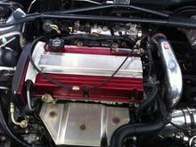 Engine Bay, Homemade Spark Plug cover &amp; Manifold Heat Shield cover. Made it out of SST.