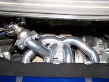 RRM turbo header with Tial wastegate