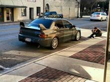 Side Street Pic with me taking a pic of the front while friend is shooting the pic