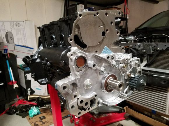 Oil pump front cover cleaned and installed.