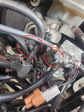 Nipple from black plug solenoid that is open