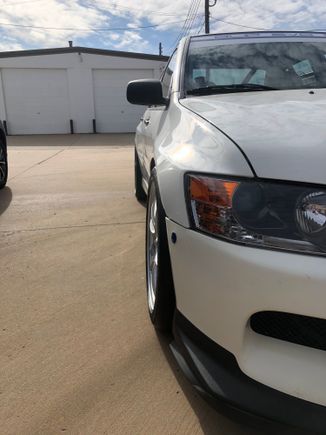 18x10.5”  295/30+38 at -3.5 underneath stock fender!