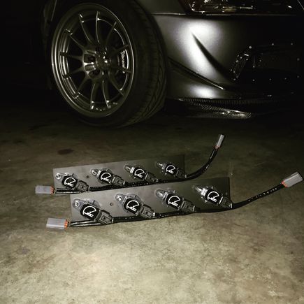 Two Evo 8 COP kits in front of my Evo 9 before shipping to Panama.