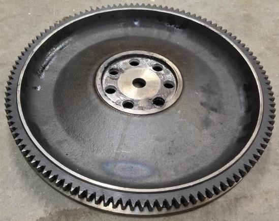 The backside is pretty hurt looking too. Material from the crank transferred to the mounting face on the flywheel.