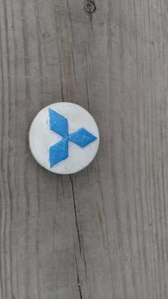 Taped off logo to paint outside of logo.