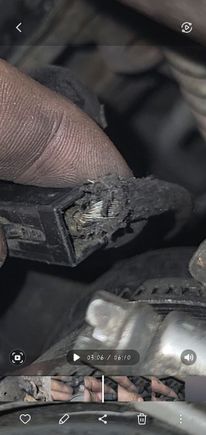 This is the starter solenoid connector/wire
Does anyone else's look like this? I don't see any wire cover under the heat sheath.
The wire itself looks a little frayed and spread out maybe even broken? I've tried to find another for comparison but can never get a glimpse under the heat sheath. 