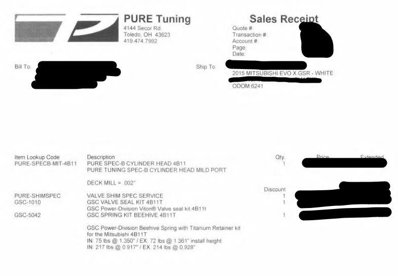 Engine - Complete - Evo X 4B11 Full Cylinder Head - Refreshed - GSC Springs/Seals/Retainers, Mild Port - Used - 0  All Models - Sidney, OH 45365, United States