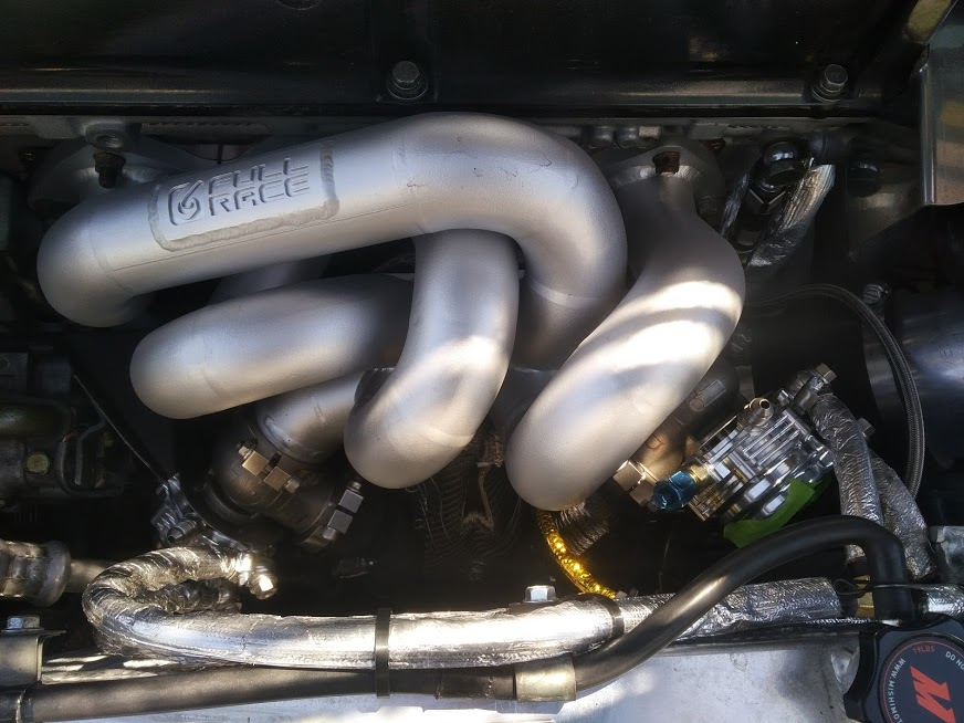 Engine - Exhaust - Full Race TS T3 dual WG 38's Silver Thermal Coated OE rad/OE AC compatable - Used - 2003 to 2006 Mitsubishi Lancer Evolution - Vancouver, BC NO, Canada