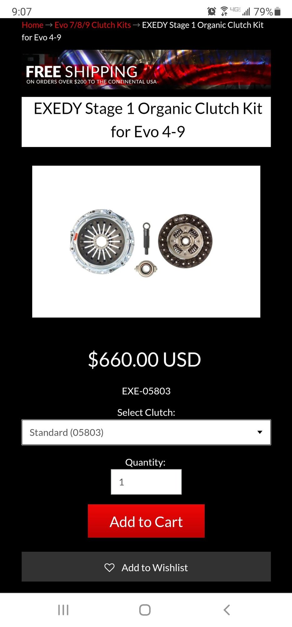 Drivetrain - Exedy Stage 1 Clutch Evo 4-9 - Used - 1996 to 2006 Mitsubishi Lancer Evolution - Parker, CO 80134, United States