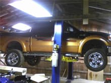 truck in the shop for oil change