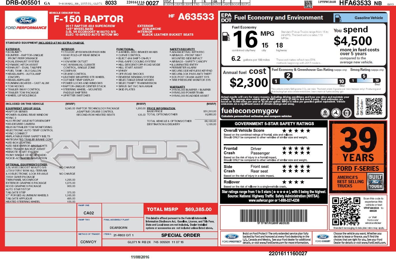2017 Raptor Order Bank/Release Date - Page 62 - Ford F150 Forum