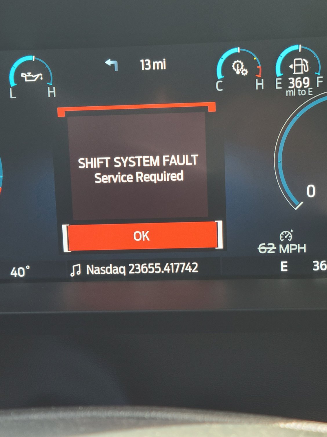 Shift System Fault Service Required