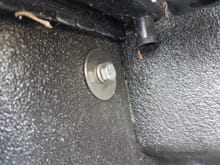 front drivers side stake  pocket  - bolt and washer