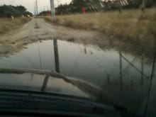 the paths along the powerlines are filled with rocks so the big trucks can travel, but still get kinda deep after rain