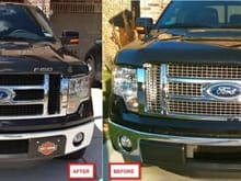 Front Grill Before &amp; After - 1/12 painted the inside inserts with Duplicolor black trim paint.