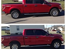 Top photo-before 2inch leveling kit
Bottom photo-after 2inch leveling kit installed