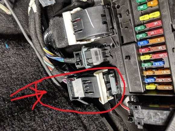 Remove the bottom connector behind fuse panel. This is the "BCM" connector.