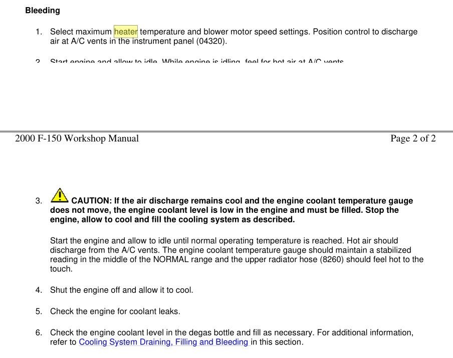 No heat from heater. Ford F150 Forum Community of Ford Truck Fans