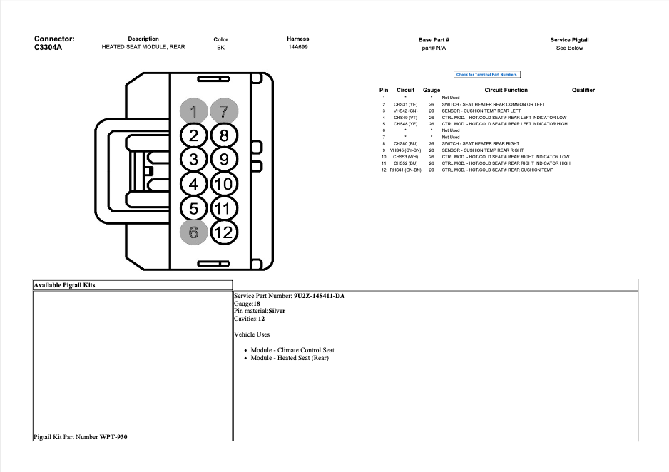 Rear Heated seats wiring diagram - Ford F150 Forum - Community of Ford