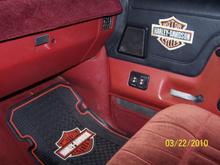Embroidered Harley-Davidson Emblems
on black leather door panels