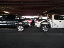 Raptor parked next to FX4 and Lariat 4X4