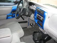 Ranger interior all pieces colormatched with actual automotive paint. Hurst short shifter really made the little 2.5l fun to drive. Note the Sport Trac Gauges.