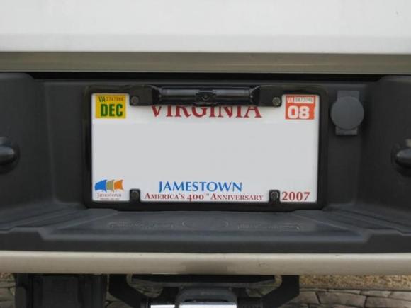 License plate frame back up camera