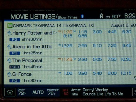 Sirius Travel Link Movie Listings