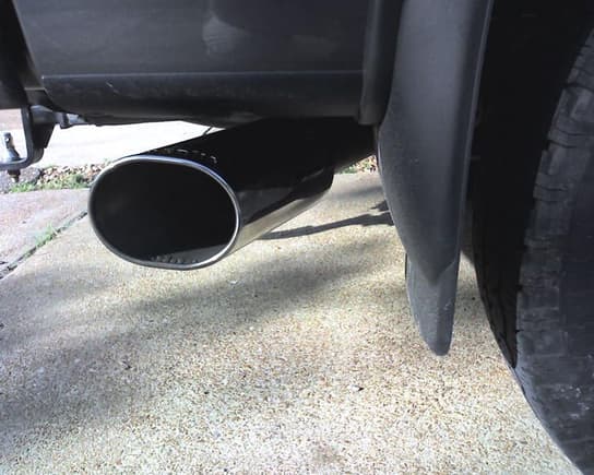 Banks Power Pack exhaust tip. (very hard to keep clean)