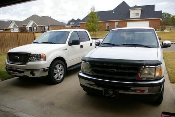 My Pair of F-150's:
- 2008 F-150 SuperCrew Lariat 4x2 6.5' bed
- 1997 F-150 SuperCab XLT 4x2 6.5' bed