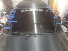 Windshield trim permanently installed 
Great time yesterday helping wrap this ride :<)