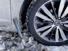 Geologist hammer works best for the wheel wells.