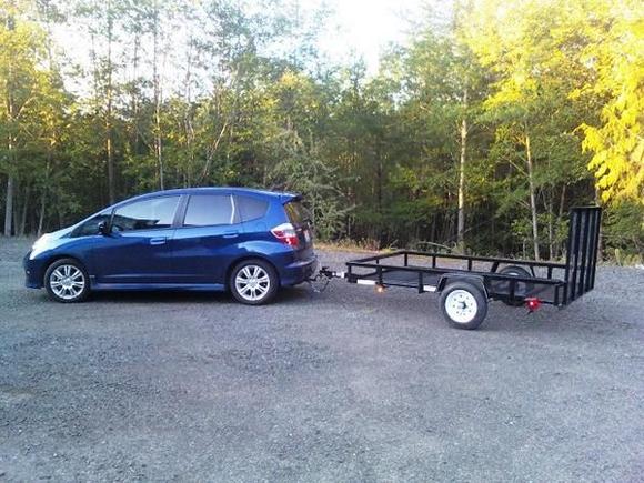 2009 Fit Sport and 5x8 trailer setup.